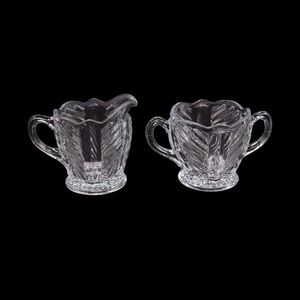Vintage Indiana Glass Co. “303 Clear” Creamer and Sugar Set